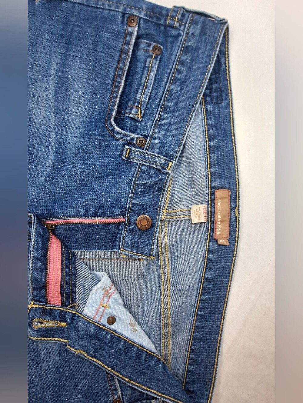 VTG Abercrombie & Fitch Y2K Emma Stretch Slim Straight Jeans Size 8L Tall